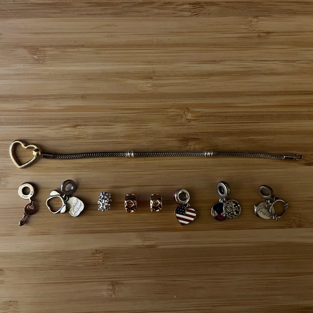 Pandora bracelet and charms